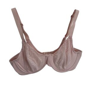 Wacoal Pink Smoothing Back Appeal Underwire Bra 855303 Size 34D Unlined